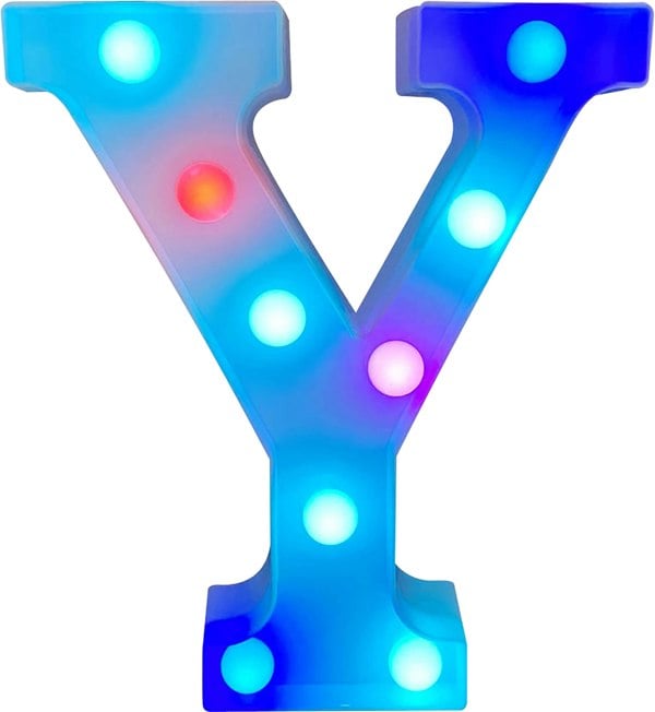 St Helens Battery Operated RGB Letter   With Remote Control Letter Y