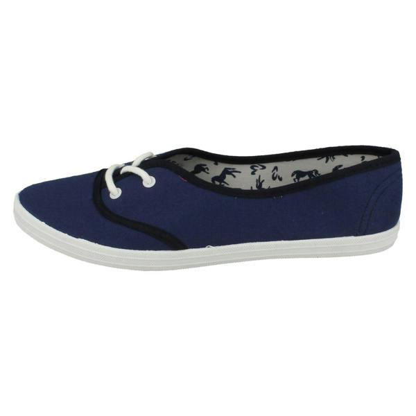 Spot On Ladies Spot On Casual Lace Up Plimsolls F8792
