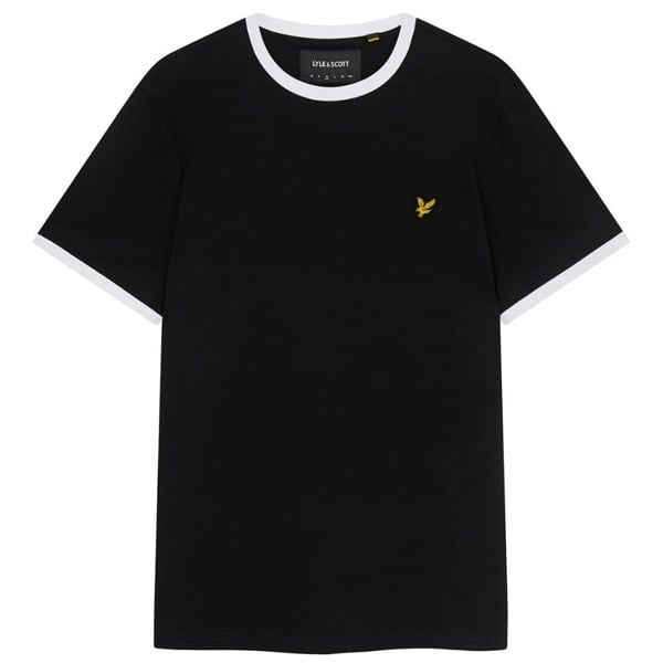 Lyle & Scott Branded Ringer T-Shirt - Black