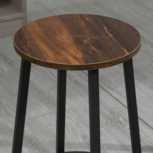 Wyld Haus Kabato Metal And Wood Rustic Brown Industrial Bar Stools Set Of 2 With Footrest
