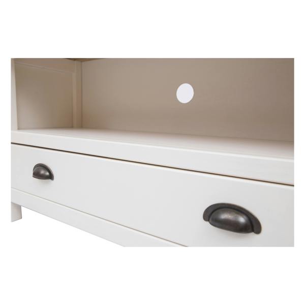 Cabinet Bits Lovere Off White 1 Drawer TV Cabinet Brass Cup Handle