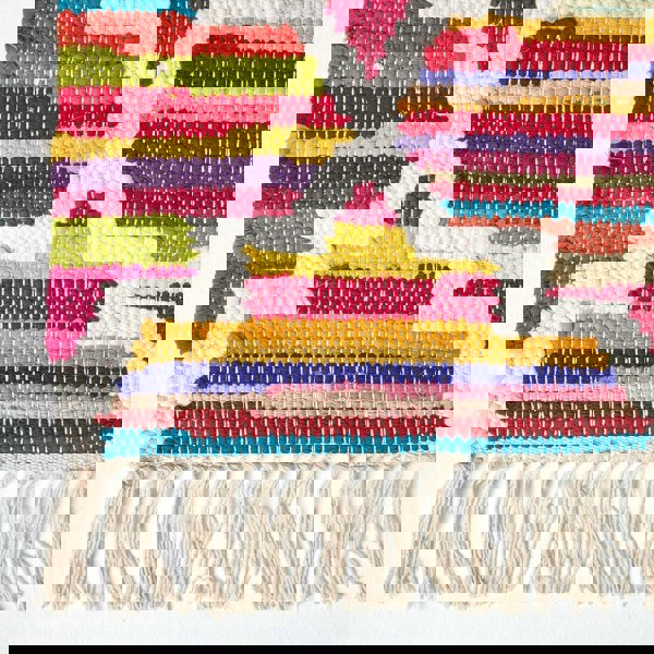 HOMESCAPES Amsterdam Handwoven Cotton Chindi Kilim Rug