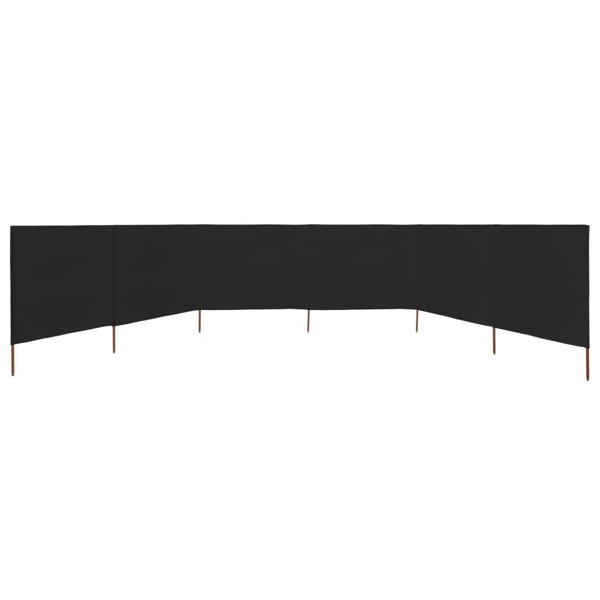Berkfield 6-panel Wind Screen Fabric 800x80 cm Black