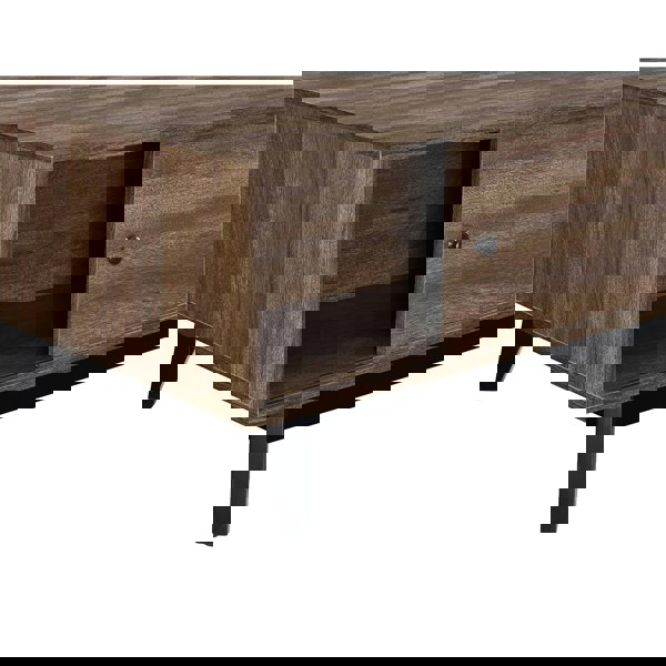 Dorel Home Vaughn Coffee Table with 2 Sliding Doors in Walnut