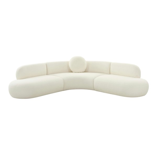 Furniture Edit Broohah Cream Boucle Sectional Sofa