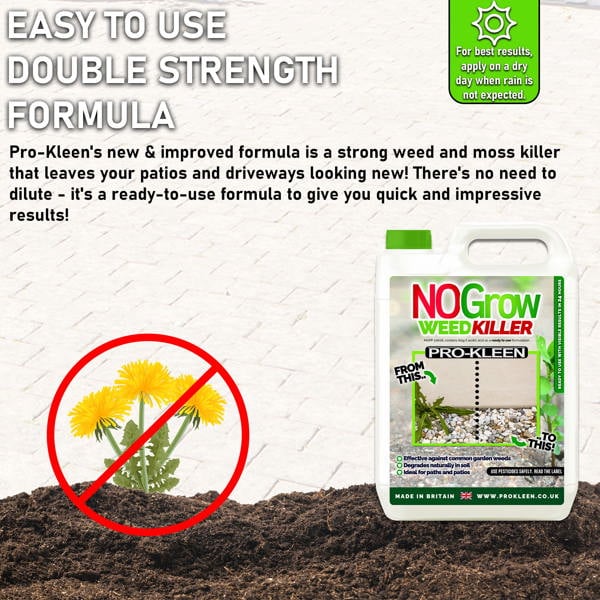 ProKleen Pro-Kleen No Grow Weed Killer For Patio And Driveways (5 Litres)