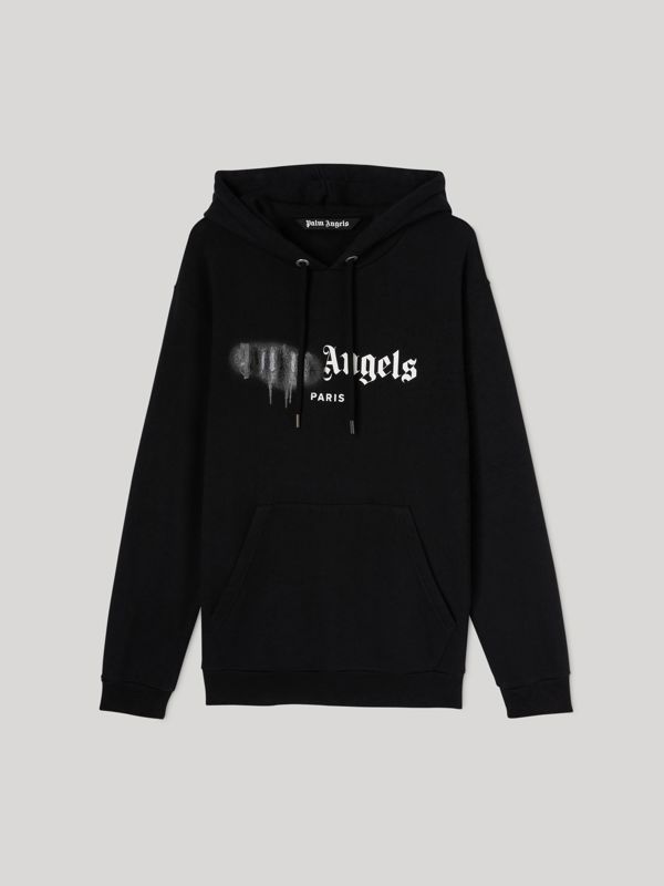 Palm Angels Paris Spray Paint Logo Hoodie - Black