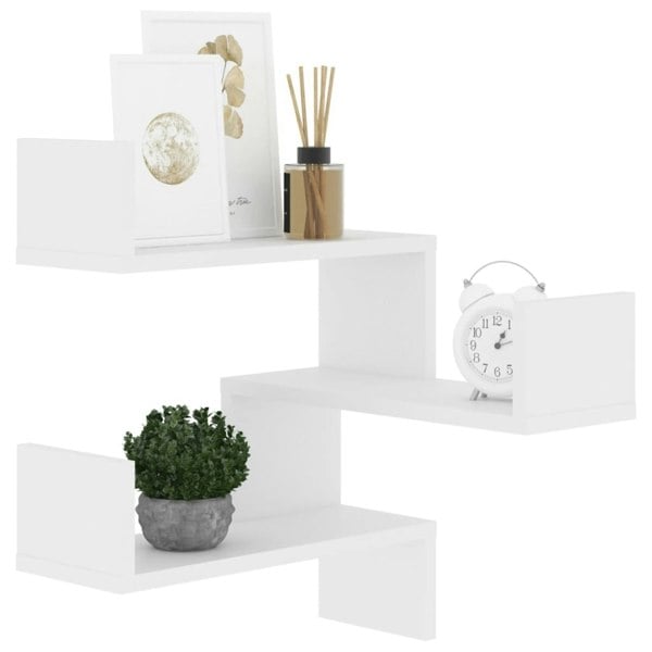 Berkfield Wall Corner Shelf White 40x40x50 cm Engineered Wood