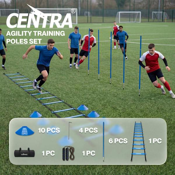 Centra Football Agility Training Slalom Poles Speed Soccer Training Equipment