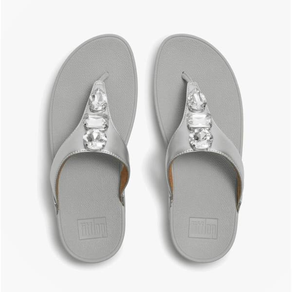 FitFlop FitFlop LULU ULTRA Womens Toe-Post Sandals Silver