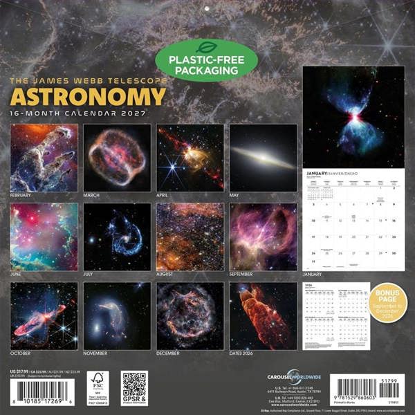 The James Webb Telescope Astronomy Calendar 2027, Wall Calendars, Month To View, Natural World, Gift