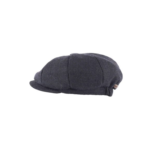 Junior Tweed Panel Newsboy Cap - Dark Navy Junior Tweed Panel Newsboy Cap
