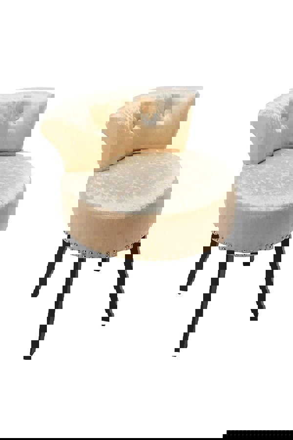 Living and Home Luxury Ice Velvet Champagne Upholstery Dressing Stool