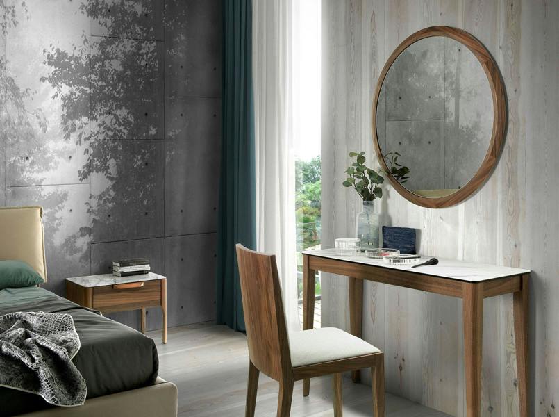 Angel Cerdá Round Walnut Wall Mirror 3084