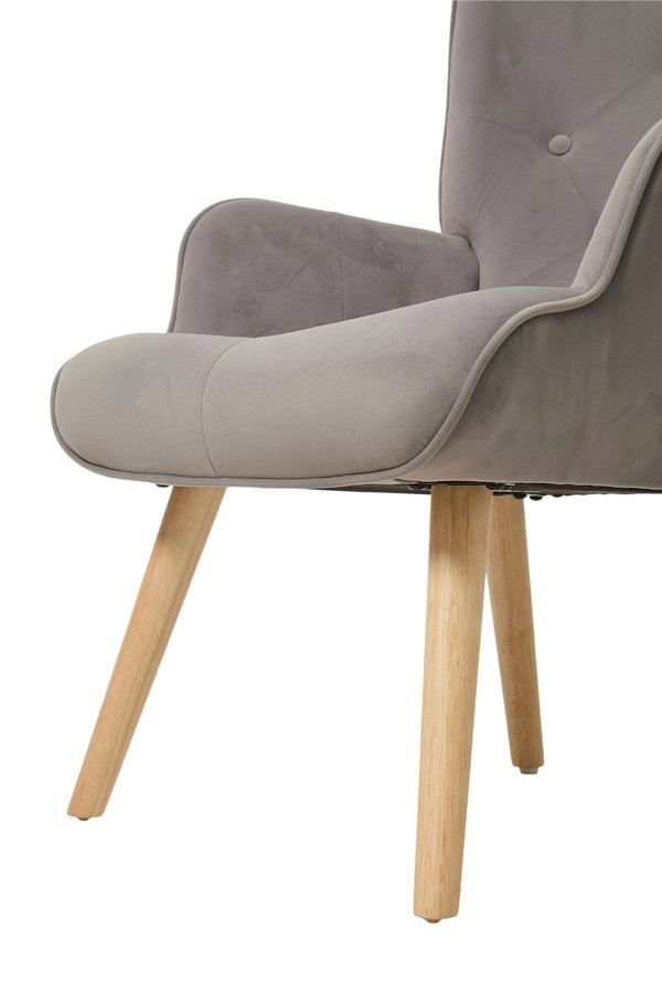 Living and Home Flannel Upholstered Tufted Lounge Chair