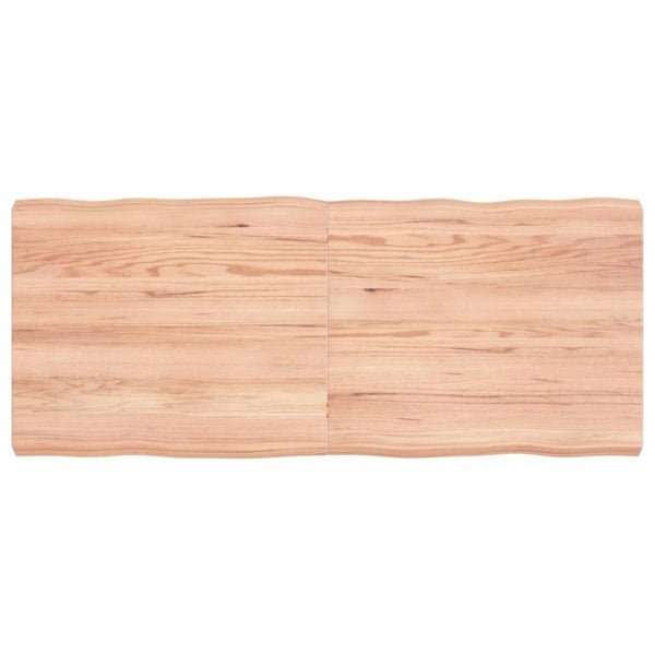 Berkfield Table Top Light Brown 120x50x6 cm Treated Solid Wood Oak Live Edge