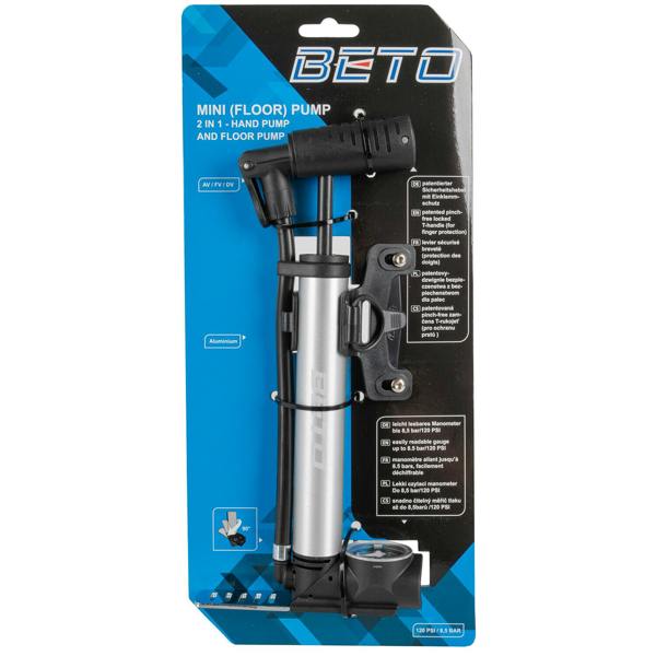 Beto 2 In 1 Mini Floor Pump w/ Gauge