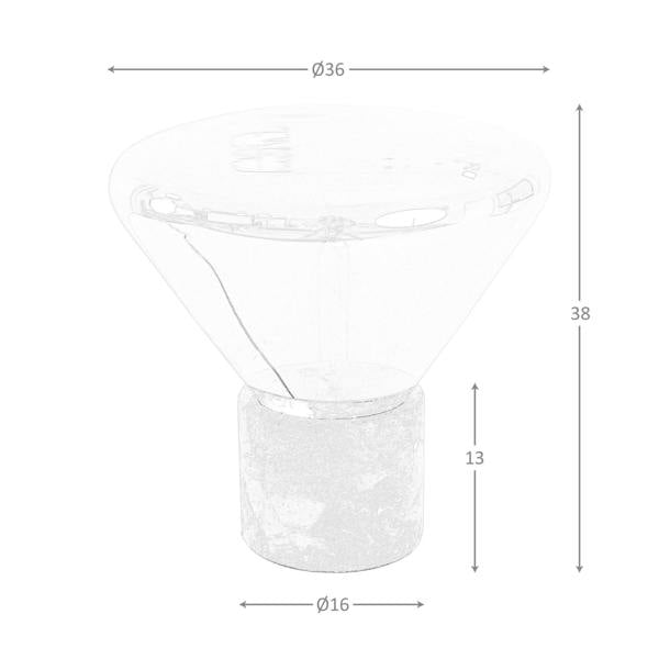 Angel Cerdá Table lamp in grey smoked mirror-effect glass and porcelain marble 8115