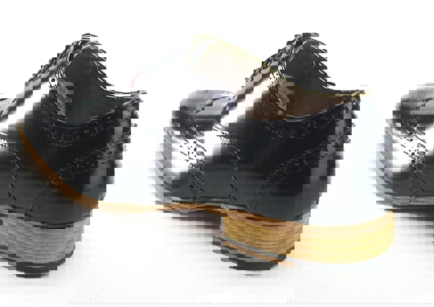 Frank James Norbury Leather Hi Shine Lace Up Mens Brogue Shoes