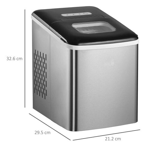 Bobobiy Ice Maker Machine Countertop, 9 Ice Cubes in 8 Mins, 12KG in 24Hrs, Self-Cleaning Portable Ice Cube Maker with Adjustable Ice Size, Black