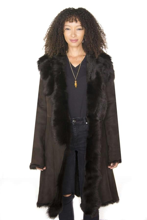Infinity Leather Womens Toscana Sheepskin Suede Trench Coat-Rochester