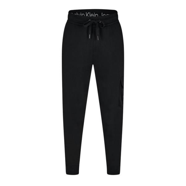 Calvin Klein Mens Patch Tracksuit Bottoms - Black - 