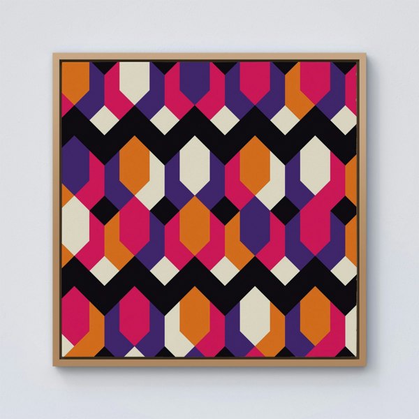 Warren Reed Coloured Abstract Pattern Framed Canvas