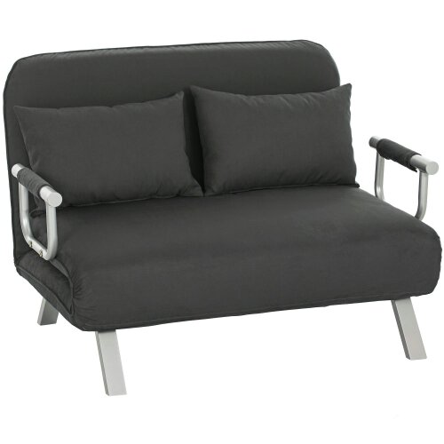 Wyld Haus Fiyo Fabric Dark Grey 2 Seater Click Clack Sofa Bed