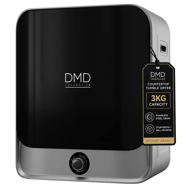 DMD Collective Mini Tumble Dryer - Vented, Anti-Wrinkle and Cool Air - Grey