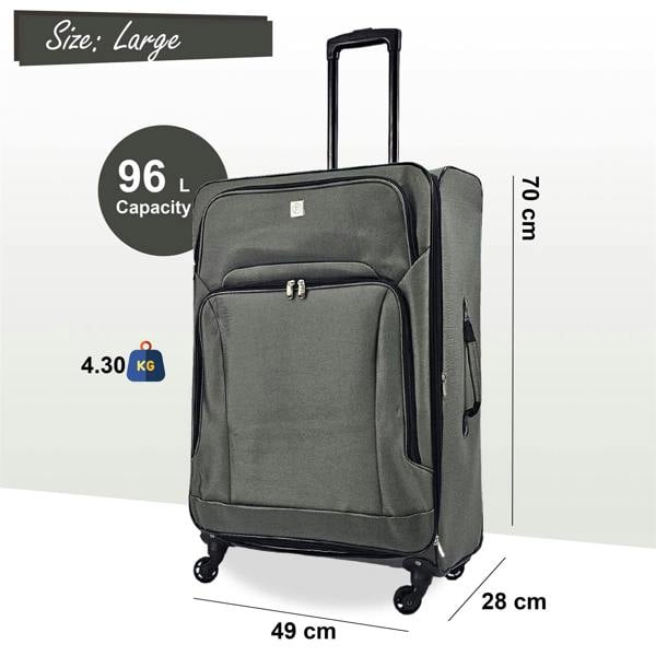 Infinity Luggage Lightweight Soft Shell Luggage Suitcase Travel Set