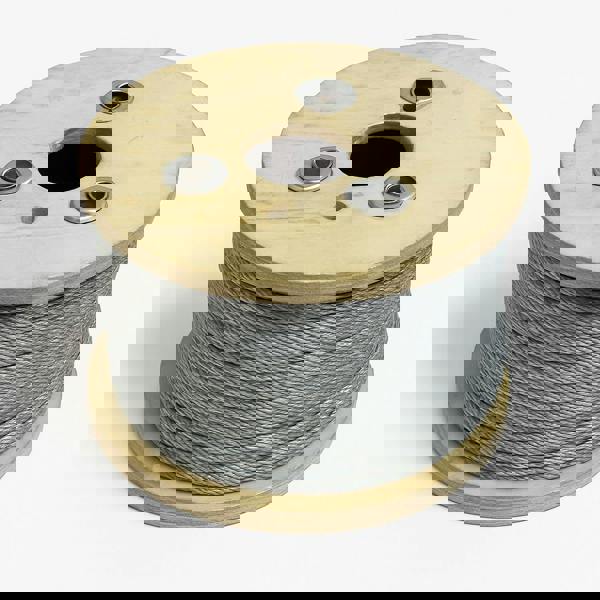 Galvanised Steel Wire Rope 7X7 1.5MM - 4MM 100M Reel (Clear PVC Plastic Coated Metal Cable)