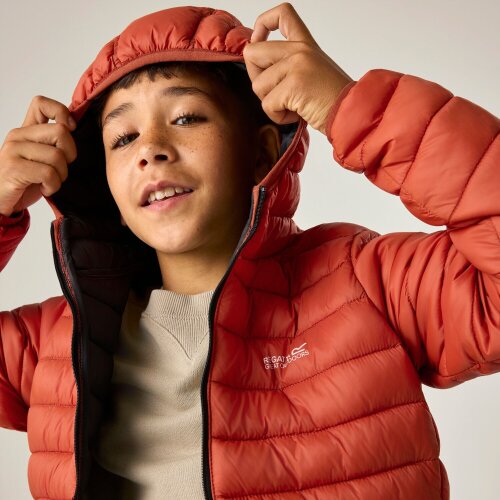 Regatta Kids Marizion Hooded Padded Jacket - Rooibos Tea/Black