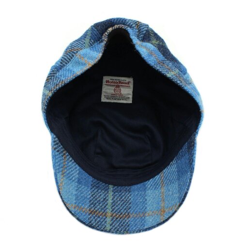 Heather Hats & Accessories Harris Tweed Traditional Cadet Cap, Satin Lining, Outdoor Wear, Sky Blue