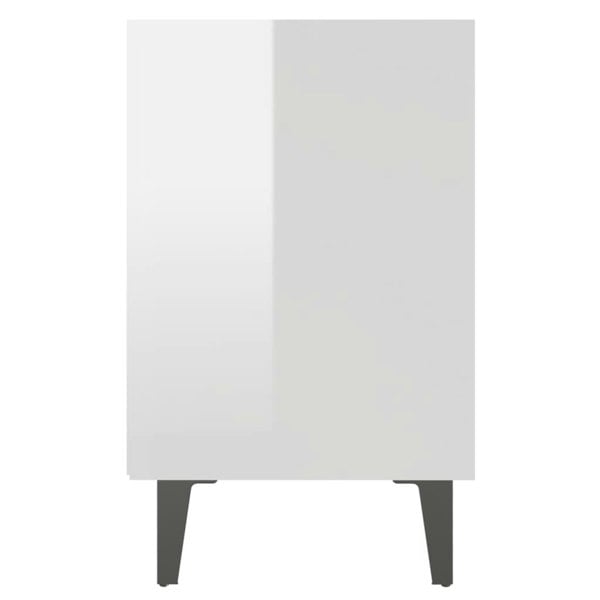 Berkfield Bed Cabinets with Metal Legs 2 pcs High Gloss White 40x30x50 cm