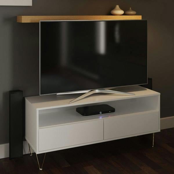 TV Cabinet with 2 Drawers White