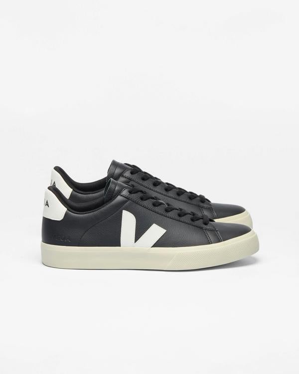 VEJA Campo Leather Womens Trainers - Black/White | CHO | Designer Womens Trainers