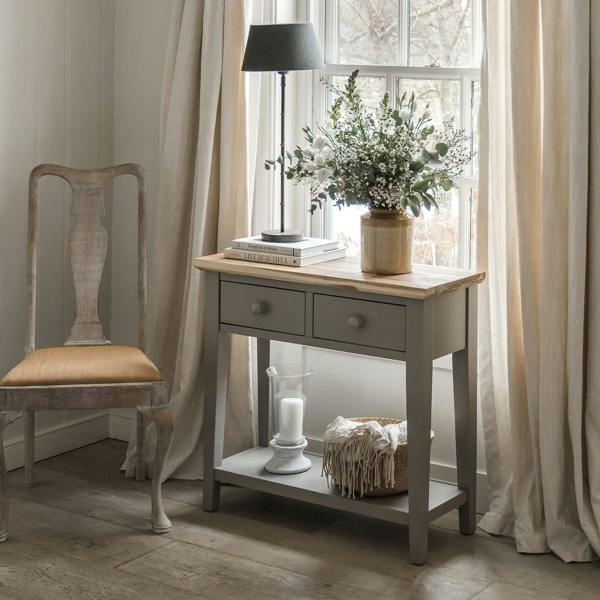 Statement Furniture Florence Small Console Table with 2 Drawers and Shelf