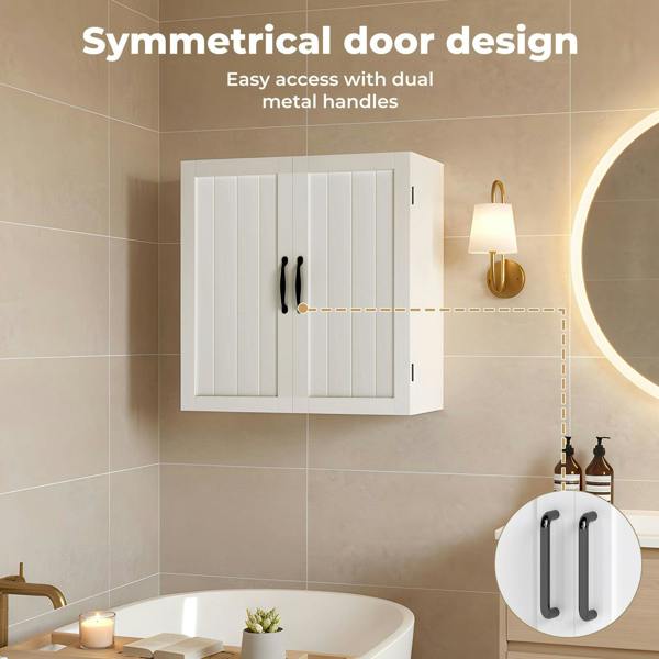 Levede Wall Cabinet Hanging Kitchen Cupboard Bathroom Storage Organiser White