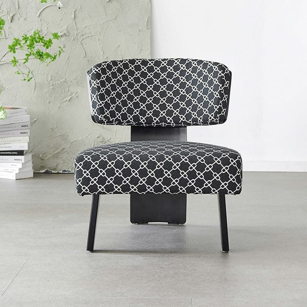 Nascimento Patterned Accent Chair, Black-Rit Concept-Black-Rit Concept