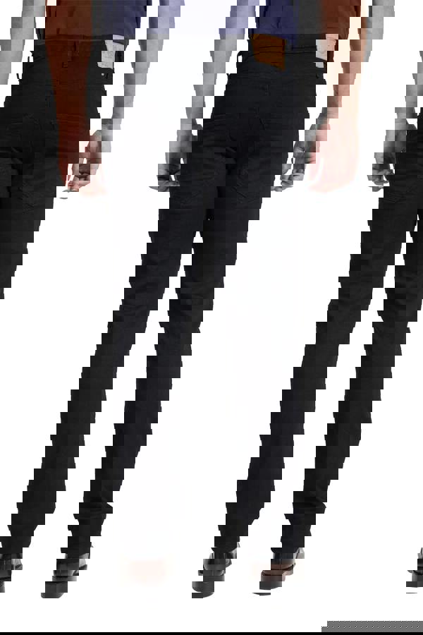 Smart Living Classic Cotton Slim Fit Denim Jeans with Zip Fly - Black