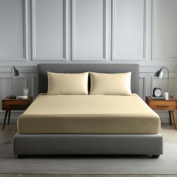 Snug City Luxury 200TC Soft Touch Fitted Sheet Bed Linen 30cm Extra Deep Skirt