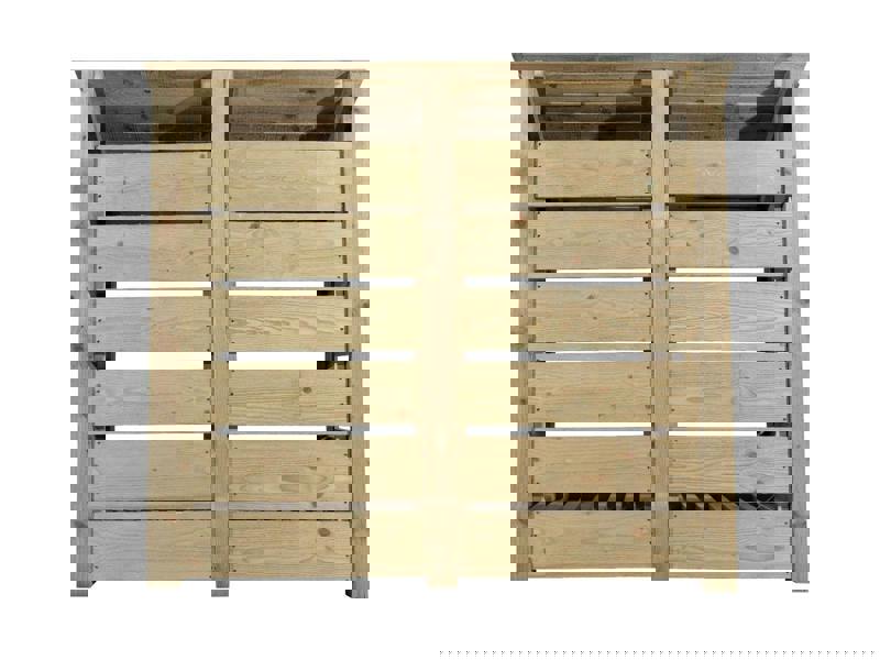 Arbor Garden Solutions Slatted Wooden Log Store with Door W-146cm, H-126cm or 180cm, D-88cm