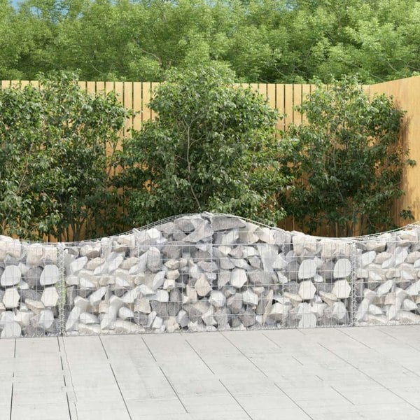 Berkfield Arched Gabion Baskets 2 pcs 200x30x60/80 cm Galvanised Iron