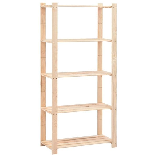 Berkfield 5-Tier Storage Rack 80x38x170 cm Solid Pinewood 250 kg