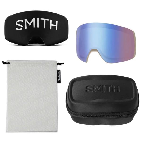 Smith Ski Goggles 4D Mag 0JX 4Y Black ChromaPop Sun Black & CP Storm Blue Sensor Mirror