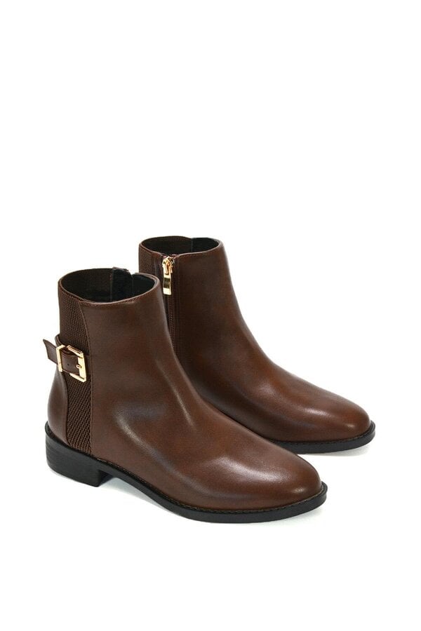 XY LONDON Chelsea Ankle Boots Elasticated Buckle Detail
