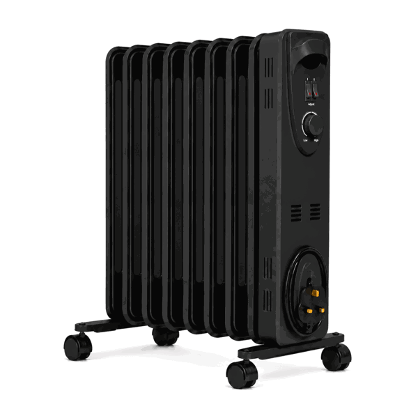 MYLEK Oil Filled Radiator 2000W Portable Heater Thermostat 3 Heat Settings Grey
