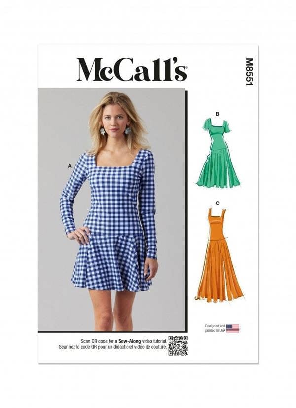 McCalls 8551 Paper Sewing Pattern – Women's Dress, Intermediate