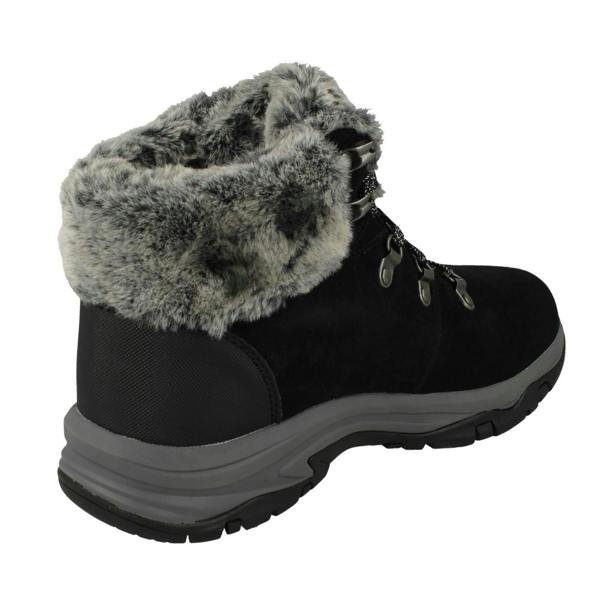 Skechers Ladies Skechers Faux Fur Cuffed Waterproof Ankle Boots Falls Finest 167178