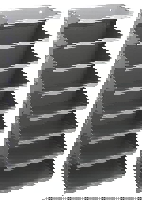 Durable 8 Compartment Labelled Metal Document Filing Letter Tray | A4 Grey